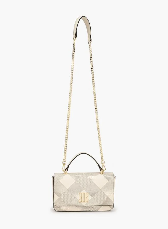 ايل حقيبة ساتشيل بطبعة شعار بحزام سلسلة